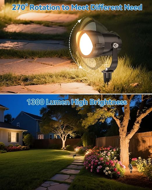 HIBOITEC Low Voltage Landscape Lighting 1 Pack with Connectors 12W Spotlights Landscape Lights 12-24V AC/DC IP65 | Lumora