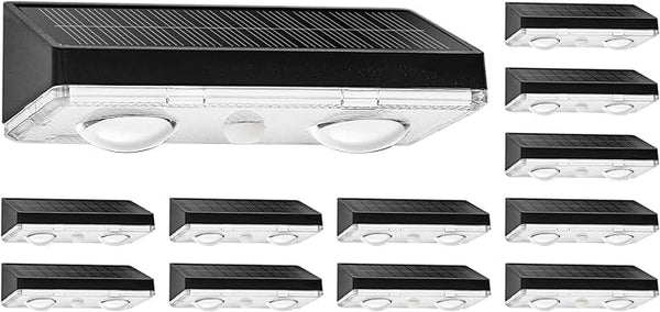 Solar Fence Lights Outdoor 12 Pack – IP65 Waterproof Wireless Solar Deck Lights with 9 Color Modes, 80 Lumen Bright | Lumora