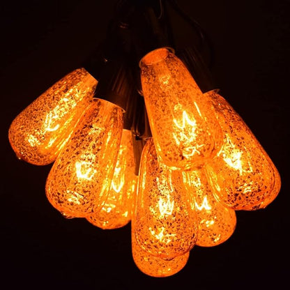 Hometown Evolution, Inc. Gold Outdoor Patio String Lights (25 Foot, ST40 Bulbs - Black Wire)