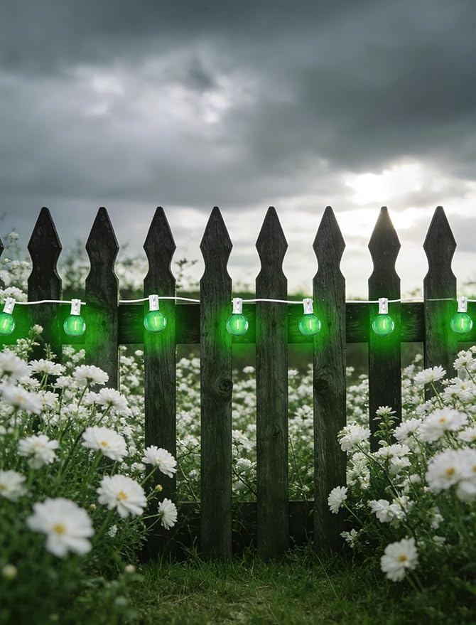 25 Pack Green G40 LED Bulbs, Commercial Grade E12 Base Replacement Bulbs for Outdoor Patio String Lights - 0.6W LED | Lumora