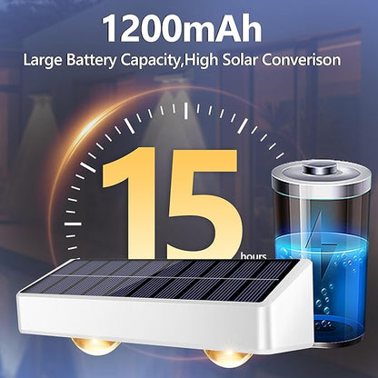 Brizled White Solar Fence Lights Outdoor, 11 Modes & 9 Colors Color Changing Solar Wall Lights, 100 Lumens IP65 Waterproof Outdoor Deck Lighting for Railing Wall Fence Poolside, 8 Pack