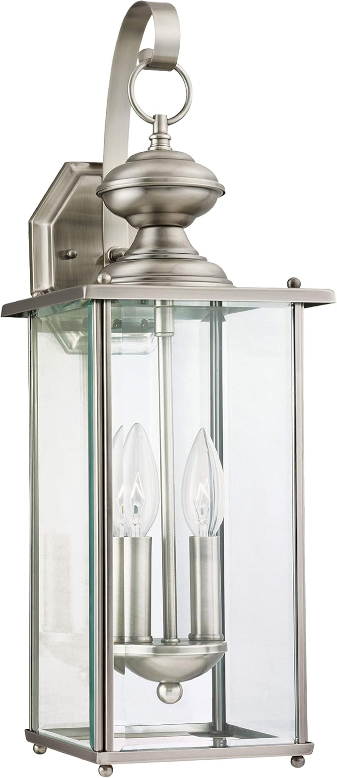 Generation Lighting 8468-965 Jamestowne Transitional Two - Light Outdoor Wall Lantern Outside Fixture, Antique | Lumora