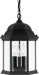 DESIGNERS FOUNTAIN 3-Light Devonshire Hanging Lamp, 10 Inch Outdoor Lantern Lighting Fixture, Clear Glass Lighting | Lumora