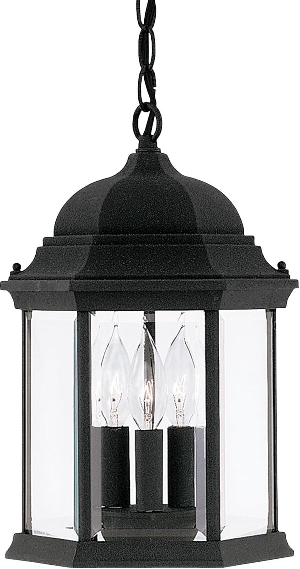 DESIGNERS FOUNTAIN 3-Light Devonshire Hanging Lamp, 10 Inch Outdoor Lantern Lighting Fixture, Clear Glass Lighting | Lumora