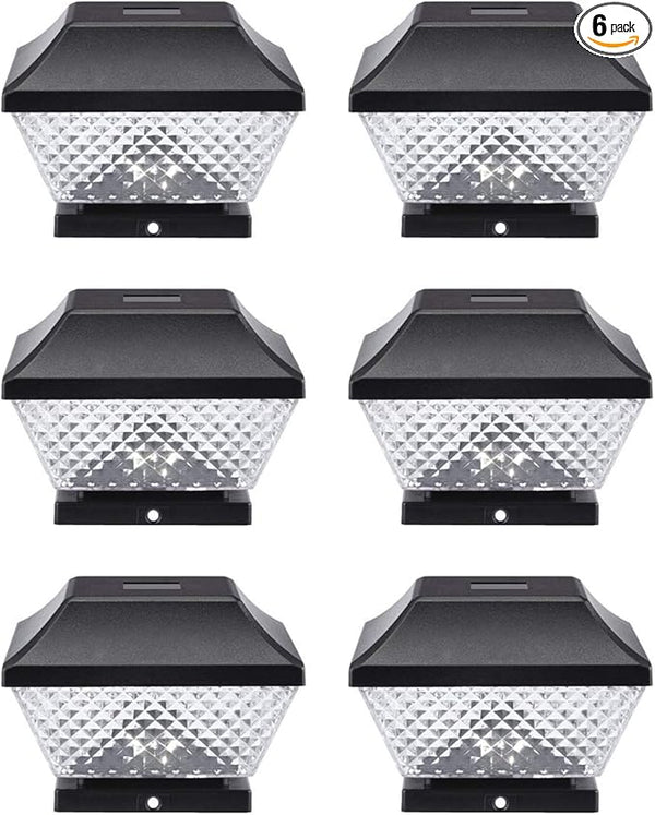 Solar Post Lights | Waterproof Outdoor Cap Lights for 4 x 4 Wooden Posts, Deck, Patio Garden Décor or Fence | Warm | Lumora