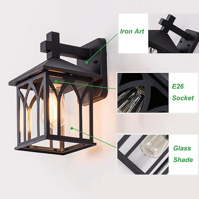 Kiven Plug-in Lantern Wall Sconce PIR Motion Sensor Wall Lamps Lighting Fixture with in-line Button Switch | Lumora