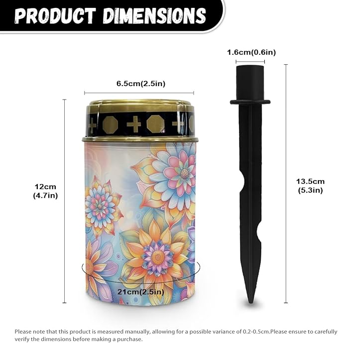 Mandala Flower Solar Garden Stake Lights Bright Solar Pathway Lights Landscape Lighting Decorative Memorial Lights Grave Markers for Cemetery Sympathy Remembrance Memorial Gift
