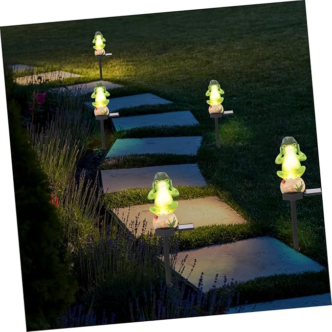 Gadpiparty Decorative Solar Garden Stake Light Frog Theme Outdoor Landscape Energy-Saving Simple Installation Pp Resin Material