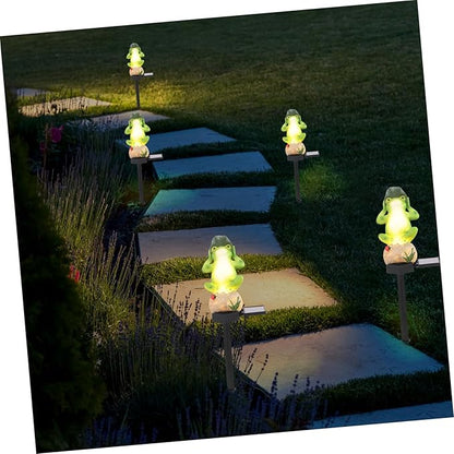 Gadpiparty Decorative Solar Garden Stake Light Frog Theme Outdoor Landscape Energy-Saving Simple Installation Pp Resin Material