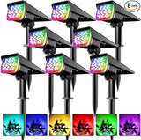 T-SUNUS 8 Pack Solar Color Landscape Spotlights, IP65 Waterproof Solar Powered Spot Light Wall Lights, 2-in-1 | Lumora