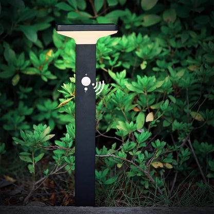 Solar Pathway Lights Outdoor，Motion Sensor Dusk to Dawn Bright Lamps Post，Led Waterproof Aluminum Landscape Lighting Path High 600 Lumen Black Light for Garden Yard Lawn Walkway Driveway Patio