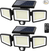 Tuffenough Solar Outdoor Lights 2500LM 210 LED Security Lights with Remote Control,3 Heads Motion Sensor Lights | Lumora