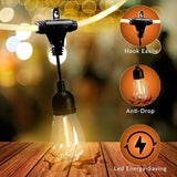 Outdoor String Lights 28.2 FT, Waterproof Dimmable LED Edison Bulbs with Remote, Rope-Style Durable Design | Lumora