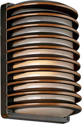 John Timberland Bronze Grid Modern Industrial Outdoor Wall Light Fixture 10" Frosted Glass Shade for Exterior Barn | Lumora