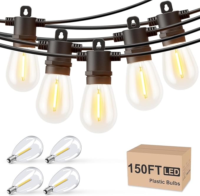 Svater Outdoor String Lights 255 FT, Patio Lights Waterproof IP65 with Shatterproof LED Bulbs, Commercial Grade | Lumora
