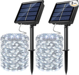 2 Pack Solar Powered Fairy String Lights Outdoor Waterproof 8 Modes Twinkle Christmas Decorations Lights, Each | Lumora