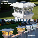 SIEDiNLAR Solar Post Cap Lights Outdoor 2 Color Modes 8 LEDs for 4x4 5x5 6x6 Wooden Vinyl Posts Fence Deck Patio | Lumora