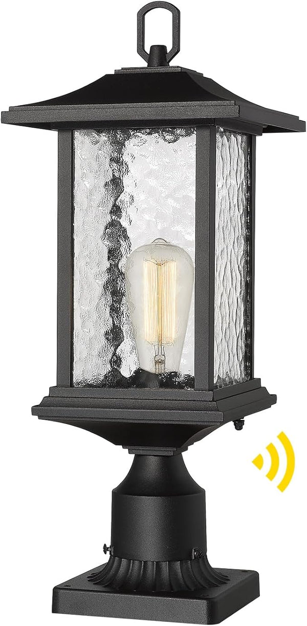 Beionxii Dusk to Dawn Outdoor Post Lights, 21inch Large Exterior Lamp Post Light Pier Mount Lantern with Base | Lumora