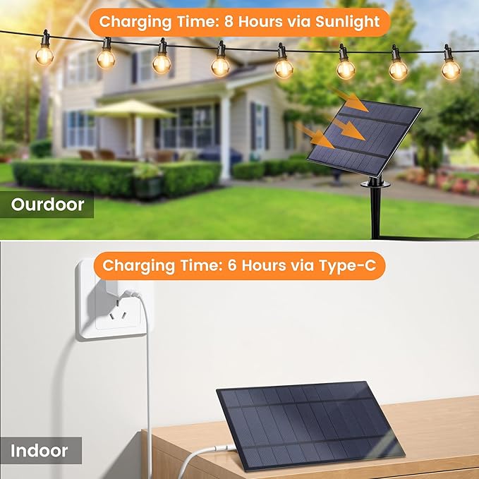 OHLUX 30FT Solar Globe String Lights Outdoor,Waterproof Solar G40 Patio Lights With Remote, 17 Shatterproof LED Filament Bulbs, 2200K Soft White,Dimmable Outside Edison Hanging Light for Backyard Deck