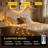 180ft Globe String Lights with 16ft Extended Lead & Stable Remote - 300 LED Warm White, 8 Distinct Modes, IP44 | Lumora