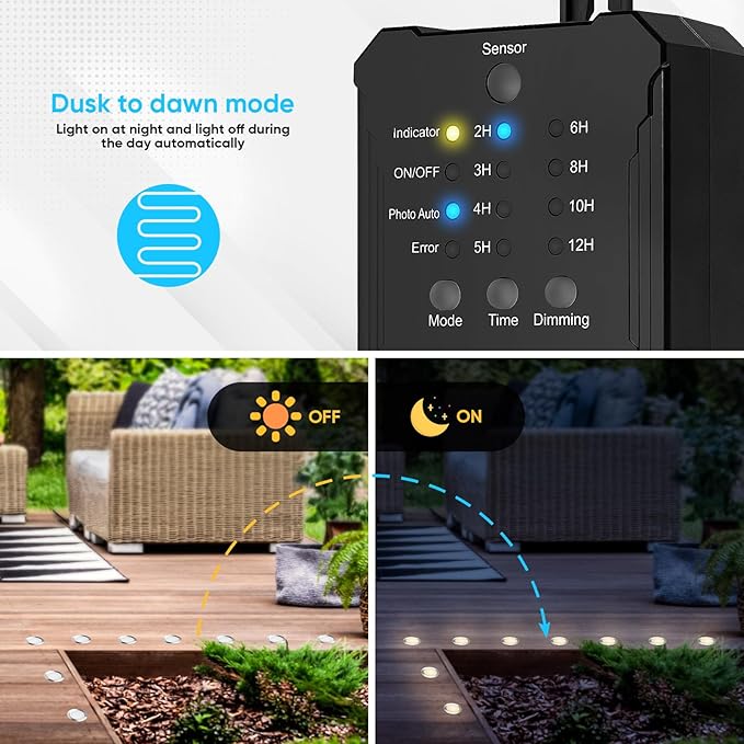 20 Pack Dimmable Recessed Deck Stair Lighting All-in-one with Timer Photocell Sensor Transformer Low Voltage LED | Lumora