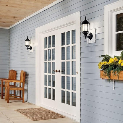 Kichler Chesapeake 17" Outdoor Wall Light in Black, 1-Light Exterior Porch Light, Coastal Wall Sconce with Clear Beveled Glass, (17" H x 6.5" W), 49255BK