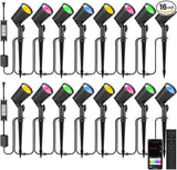 ZYAN APP Control Die-Cast Aluminum RGB Landscape Spotlights with Remote Control, Color Changing Music Sync Timer | Lumora
