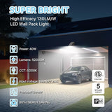 HYPERLITE LED Wall Pack Light: 40W 5200lm ETL Listed Full Cut Off Wall Pack Led Exterior Light with Photocell | Lumora