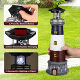 Yardwe Solar Garden Lighthouse Decor Waterproof Outdoor Solar-Powered Lighthouse Statue for Yard Lawn Patio | Lumora