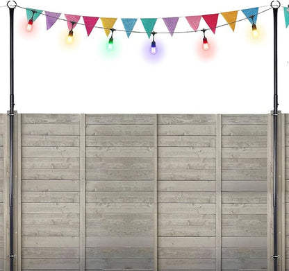 2 Pack 9 FT Heavy Duty String Light Poles,for Fence,Wood Deck Railing