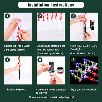 Christmas Pathway Lights Outdoor Decorations, 6/18H Timer 8 Modes, UL588 & IP65 Waterproof - Plug-in 4.5V LED Pathway Light (Not Solar) Pathway Lights Outdoor, Colorful Xmas for Walkway Decor 5 Pack