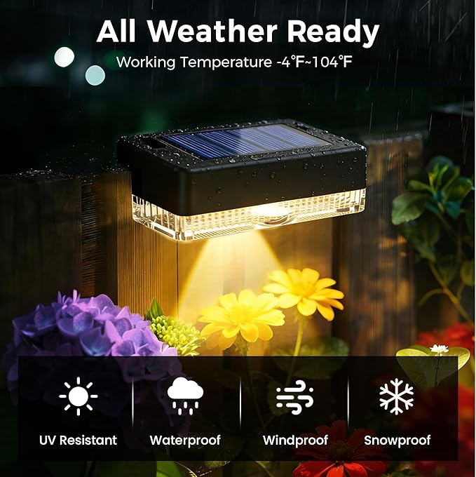 Solar Deck Lights Outdoor 20 Packs, Solar Powered LED Step Lights Waterproof Outdoor for Deck, Stairs, Step, Fence | Lumora