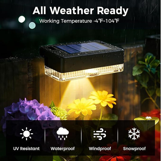 Solar Deck Lights Outdoor 24 Packs, Solar Powered LED Step Lights Waterproof Outdoor for Deck, Stairs, Step, Fence, Wall, Patio, Yard, Pool and Pathway (Warm White)