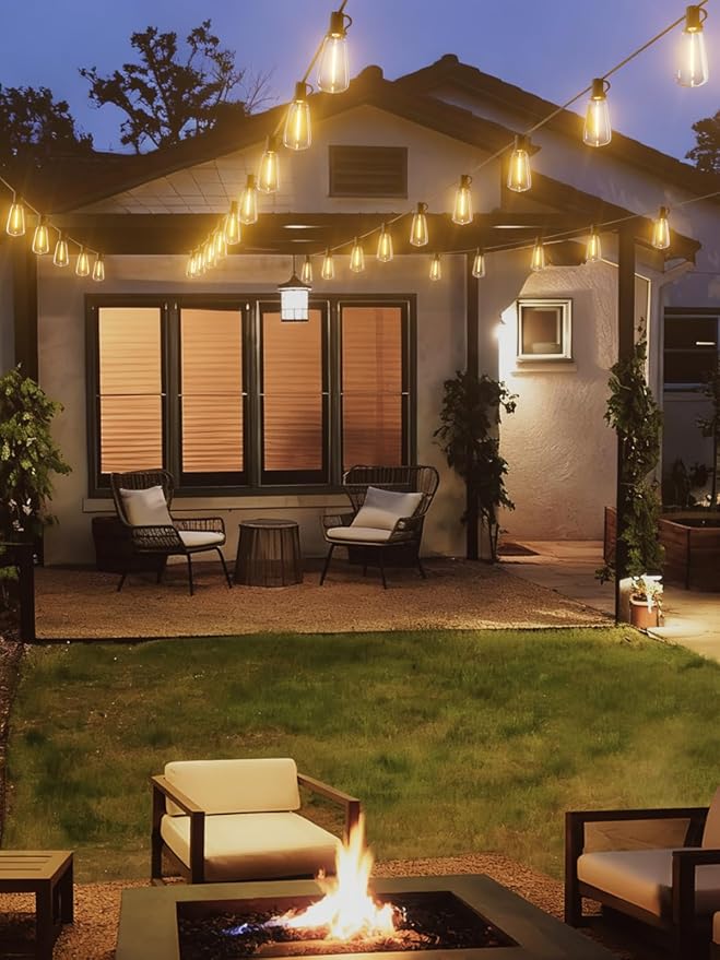 Svater Outdoor String Lights 200 FT, Commercial Vintage Patio Lights with 100+4 1W Shatterproof Plastic Led Bulbs | Lumora