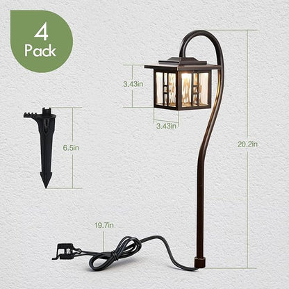 LITFIT 8 Pack Low-Voltage Outdoor Integrated LED Landscape Lighting with Spotlights, 3W 185LM and 7.5W 410LM Die-cast Aluminum, IP65 Waterproof Oil-Rubbed Bronze Pathway Light for Yard Lawn