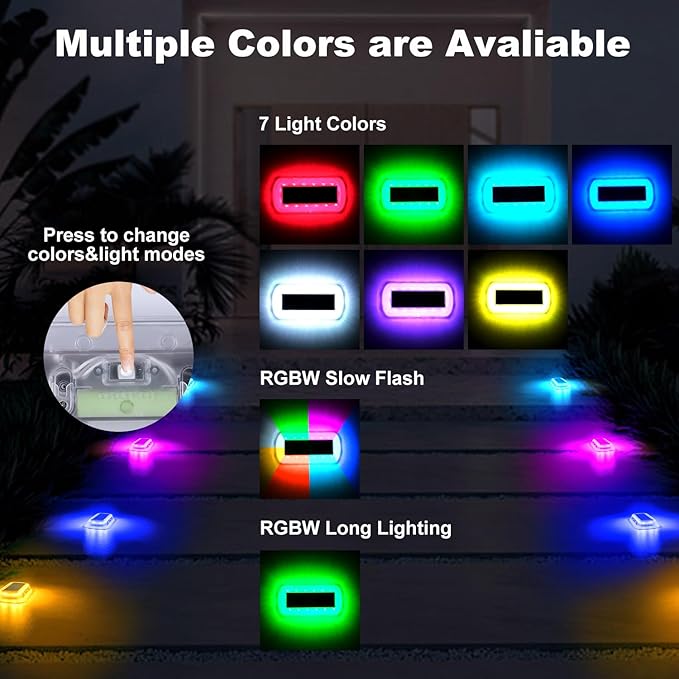 T-SUN Solar Deck Lights Outdoor Waterproof, Deck Lights Solar Powered, Driveway Marker Light for Fence Front Door | Lumora