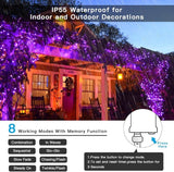 AmyHomie Purple Christmas Lights, 108Ft 300LED Halloween String Lights, 8 Modes Waterproof Fairy Lights for Outdoor | Lumora
