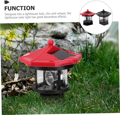Solar Lighthouse Rotating Lamp Led Solar Powered Outdoor Garden Light for Decorative Lighting