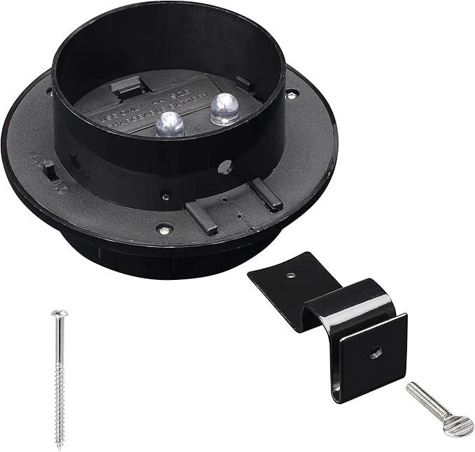 Yescom Outdoor Solar Gutter Light 3 LED Deck Fence Lights Waterproof with Bracket Wall Garden Stair Step Yard Black | Lumora
