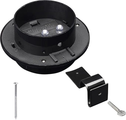 Yescom Outdoor Solar Gutter Light 3 LED Deck Fence Lights Waterproof with Bracket Wall Garden Stair Step Yard Black