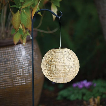 Allsop Home Garden 31771 Soji Stella Globe 8-in. Tyvek Solar Lantern (Pearl)