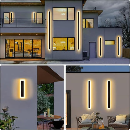 Modern - Outdoor - Lights 1pack-11.82in, 3000k Long Wall Light for House/Porch, Waterproof Ip65 Black Outside Led Wall Mounted Sconce Lighting Fixtures, 11.82in-1pack