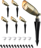 EDISHINE Solid Brass Landscape Spotlights Outdoor, 3CCT MR16 Bulb Included,Bronze Heavy Duty landscape lighting | Lumora