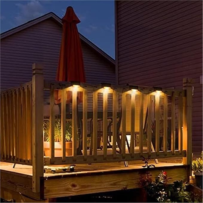 Solar Garden Lights Solar Deck Lights Outdoor Waterproof Led for Stairs Yard Patio Landscape Lighting(Brown)