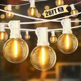 LAMPHOME 26 Feet LED Outdoor String Lights with 12+1 Shatterproof G40 Edison Bulbs, Connectable and Weatherproof | Lumora