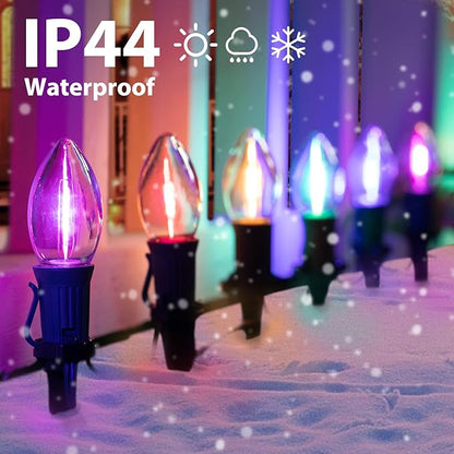 Brightown C9 Christmas String Lights Outdoor - 25.7 Feet 20 LED Pathway Lights, Connectable Waterproof Walkway Light for Indoor Xmas Party Holiday Wedding Commercial Decorations, Multicolored