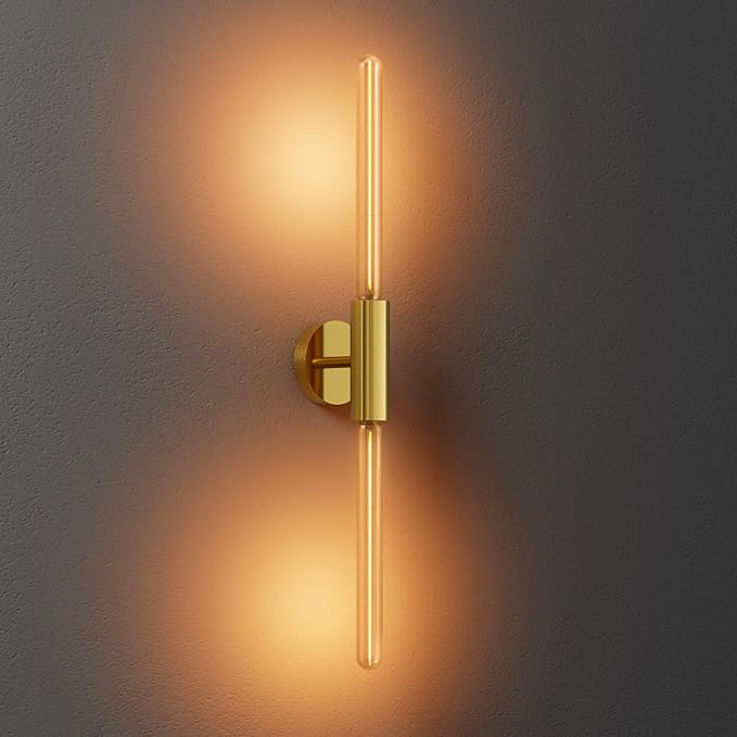 ALAMPEVER Wall Sconce with T10 Bulbs, Modern Bathroom Wall Sconces, Clean Lines Design, Dimmable Wall Light for Bedroom, Living Room, Hallway, Entryway, Café, and Bar