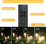 15M LED Outdoor String Lights Patio Dimmable Hanging Light with Remote, Waterproof Shatterproof Edison Bulbs, 3 | Lumora