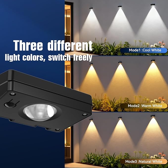 12 Pack Solar Fence Lights Outdoor, 3 Color Temp, IP65 Waterproof, Cost-Effective Solar Lights for Patio Yard | Lumora
