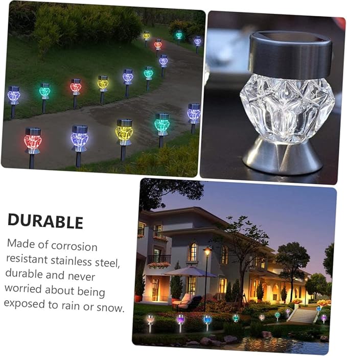 DOITOOL 1set Solar Lawn Lights Led Outdoor Garden Light for Pathway Decor for Courtyards and Patios